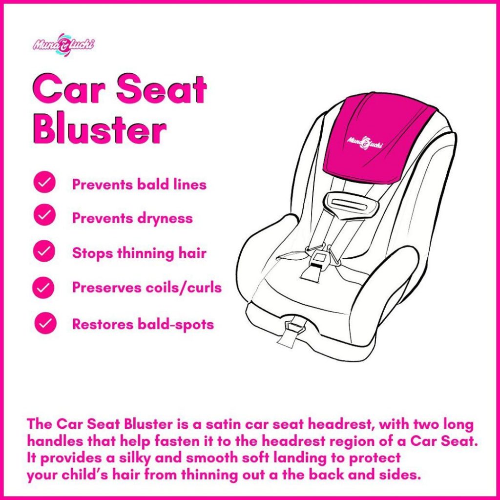 Car Seat Satin Headrest (Prevents Bald Patches)/Car Seat Bluster